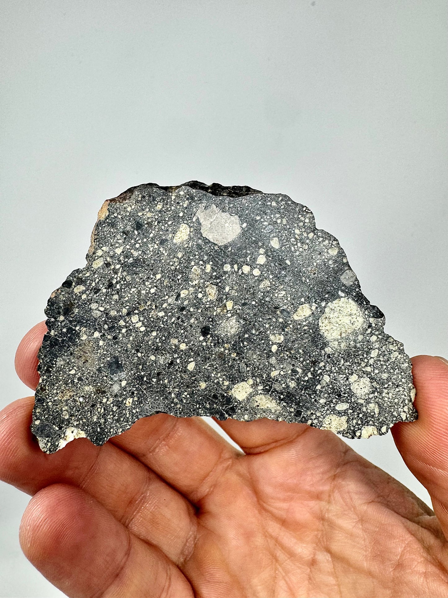 22.9g Stunning Diogenite Meteorite Under Classification - Beautiful Matrix! Parent Body: Asteroid Vesta