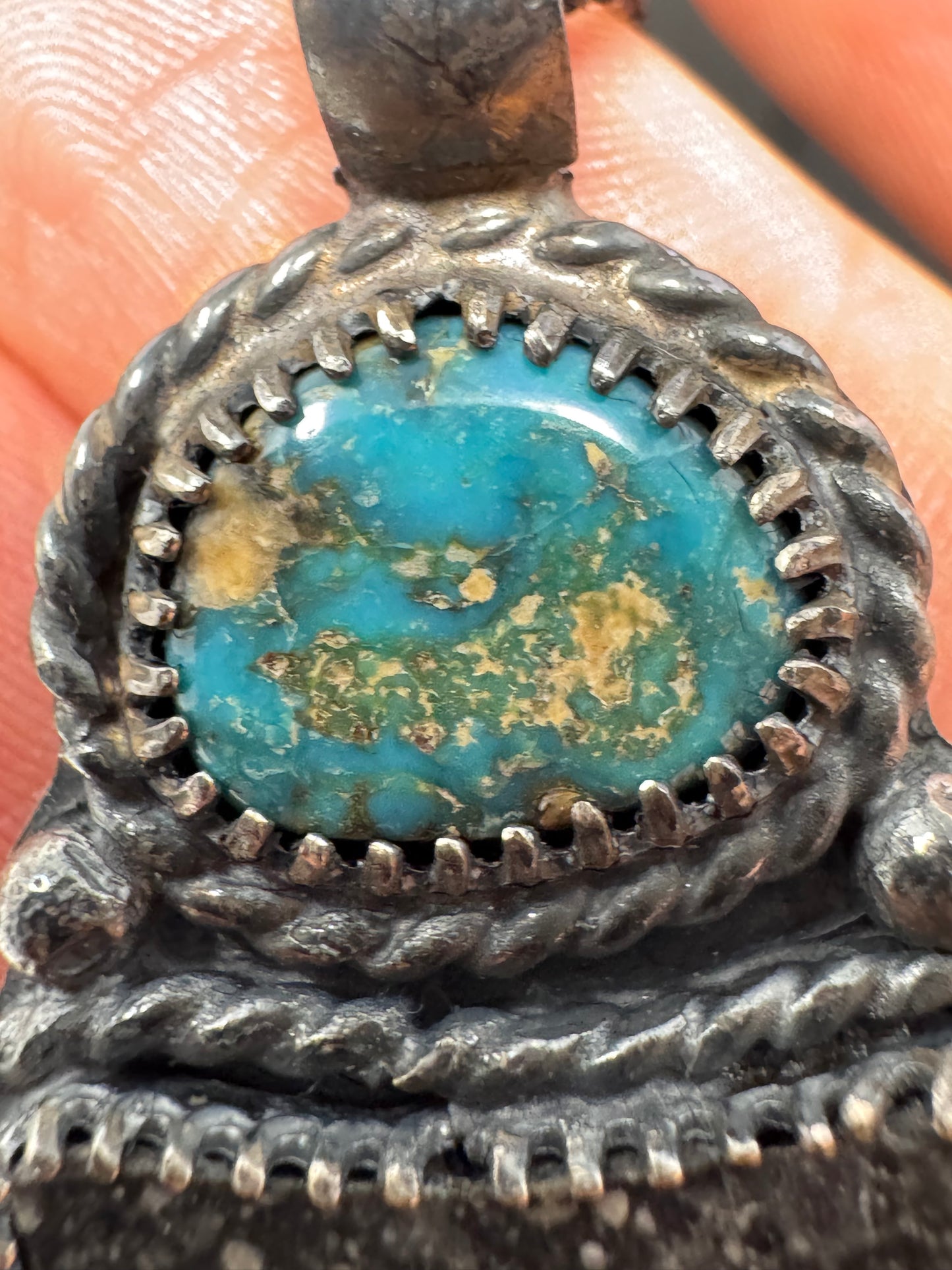 Surface of the Moon Collection: Genuine NWA 17679 Lunar Meteorite + Turquoise  .925 Silver Necklace - Handmade/One of a Kind w/ Lunar Dust Infused Silver - Comes with COA