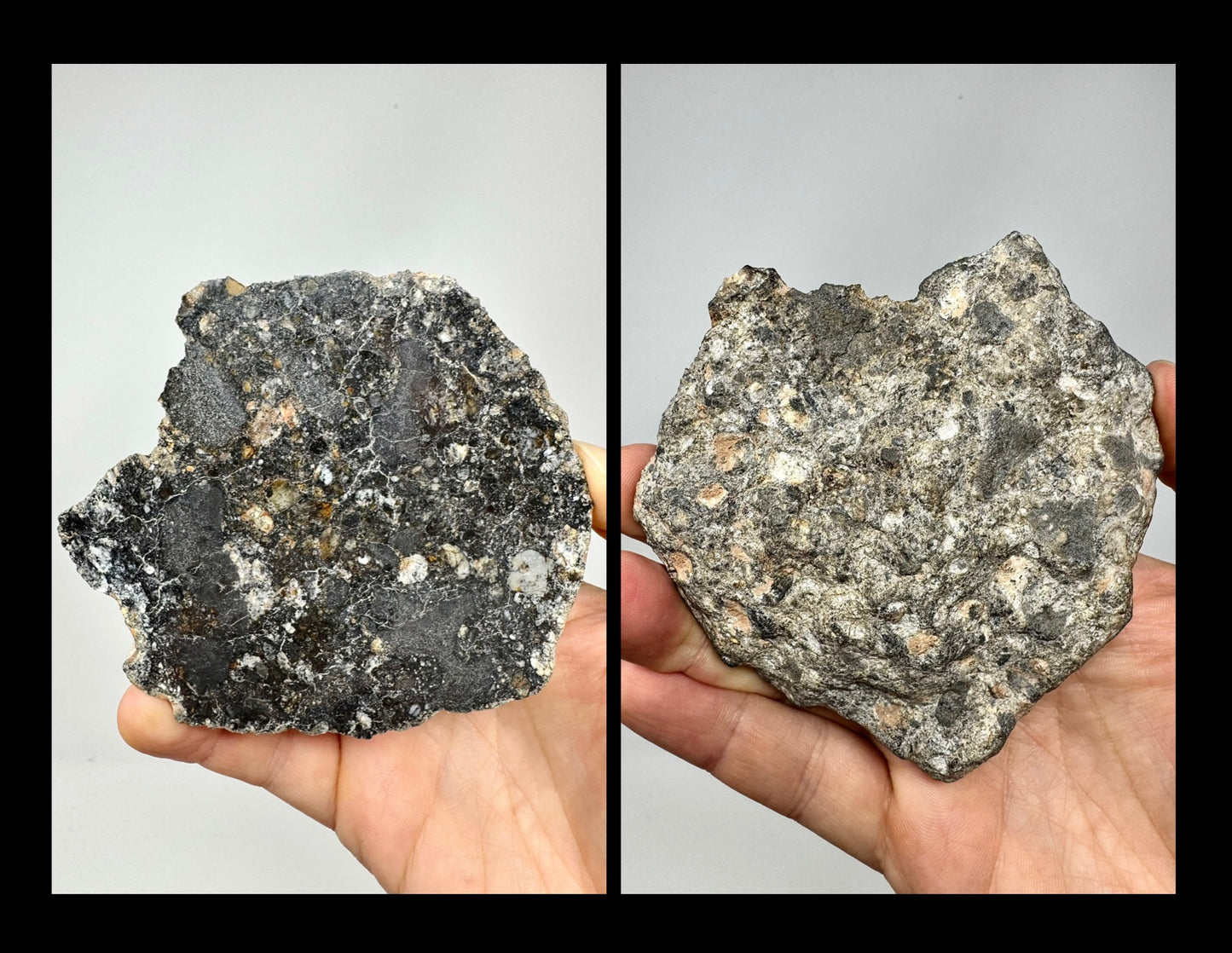 NEW!  223.9g END CUT (Second Largest Mass) Jaw-Dropping Personal Classification of NWA 18785 Aubrite - Fragmental Monomict Breccia, Enstatite Achondrite Meteorite - Evidence of Possible Linkage To Planet Mercury