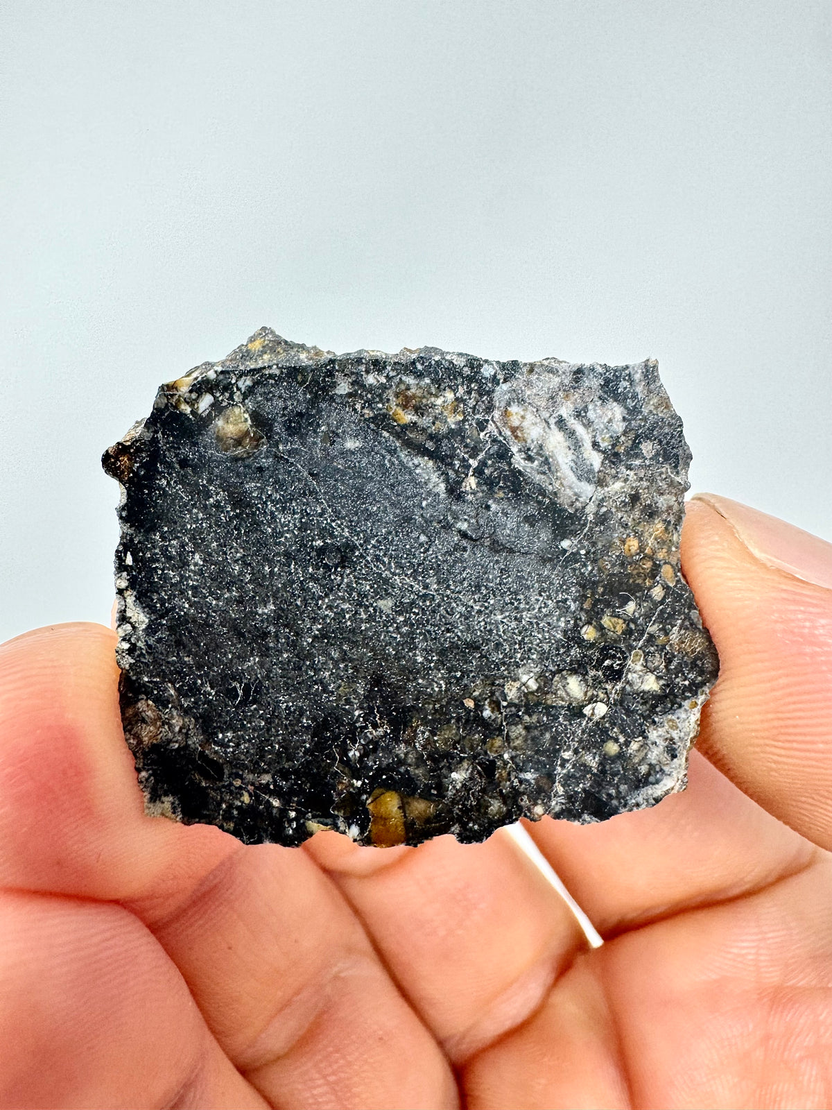 NEW: 7.1g Personal Classification of NWA 18785 Aubrite - Fragmental Monomict Breccia, Enstatite Achondrite Meteorite w/ Metal Inclusion! Evidence of Possible Linkage To Planet Mercury