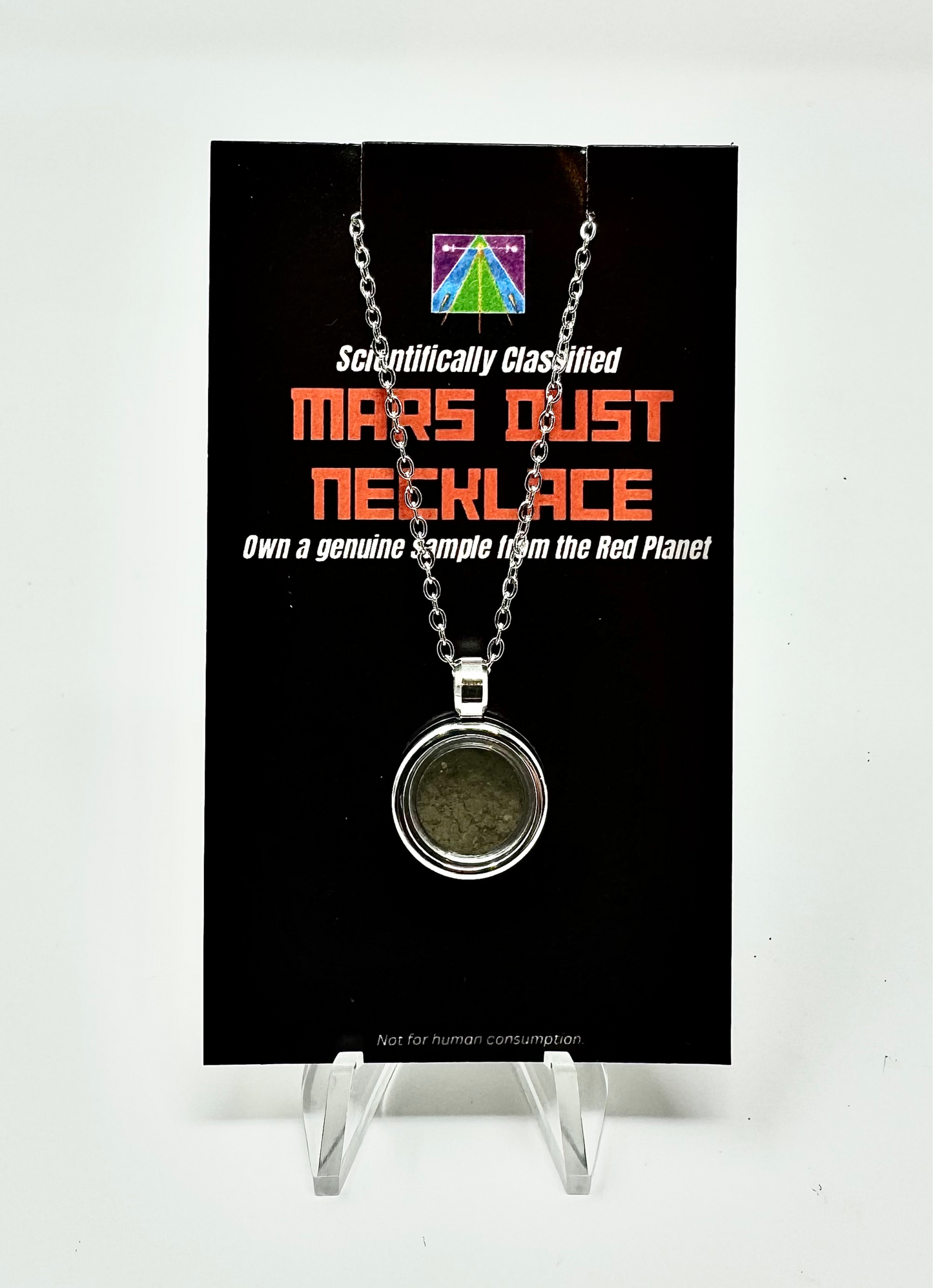 Certified Genuine Martian Meteorite Dust Necklace - Stainless Steel