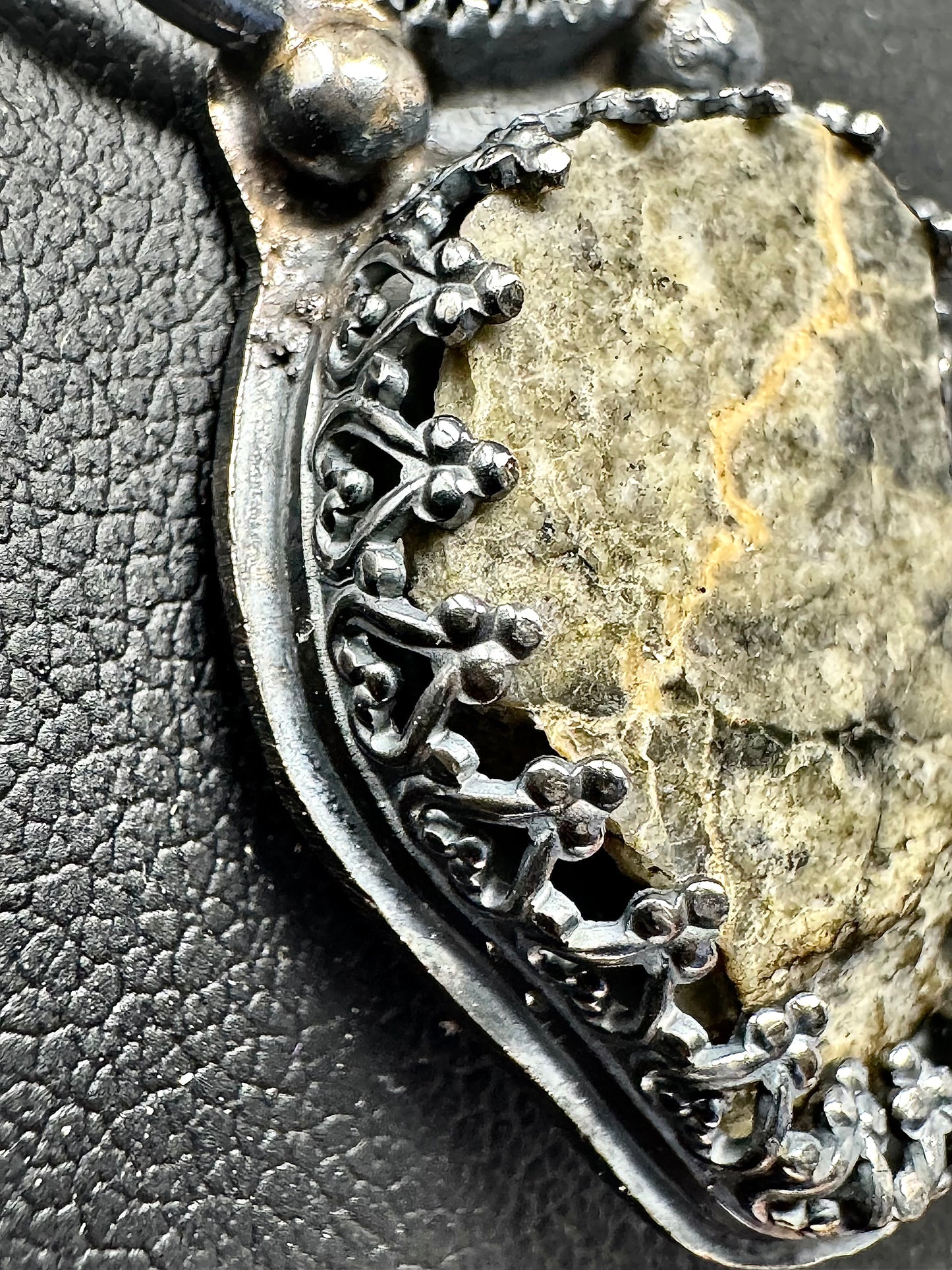 Surface of the Moon Collection: Genuine Najir 005 Lunar Meteorite and Pietersite in .925 Silver Necklace - Handmade/One of a Kind w/ Lunar Moon Dust Infused Silver - Comes with COA