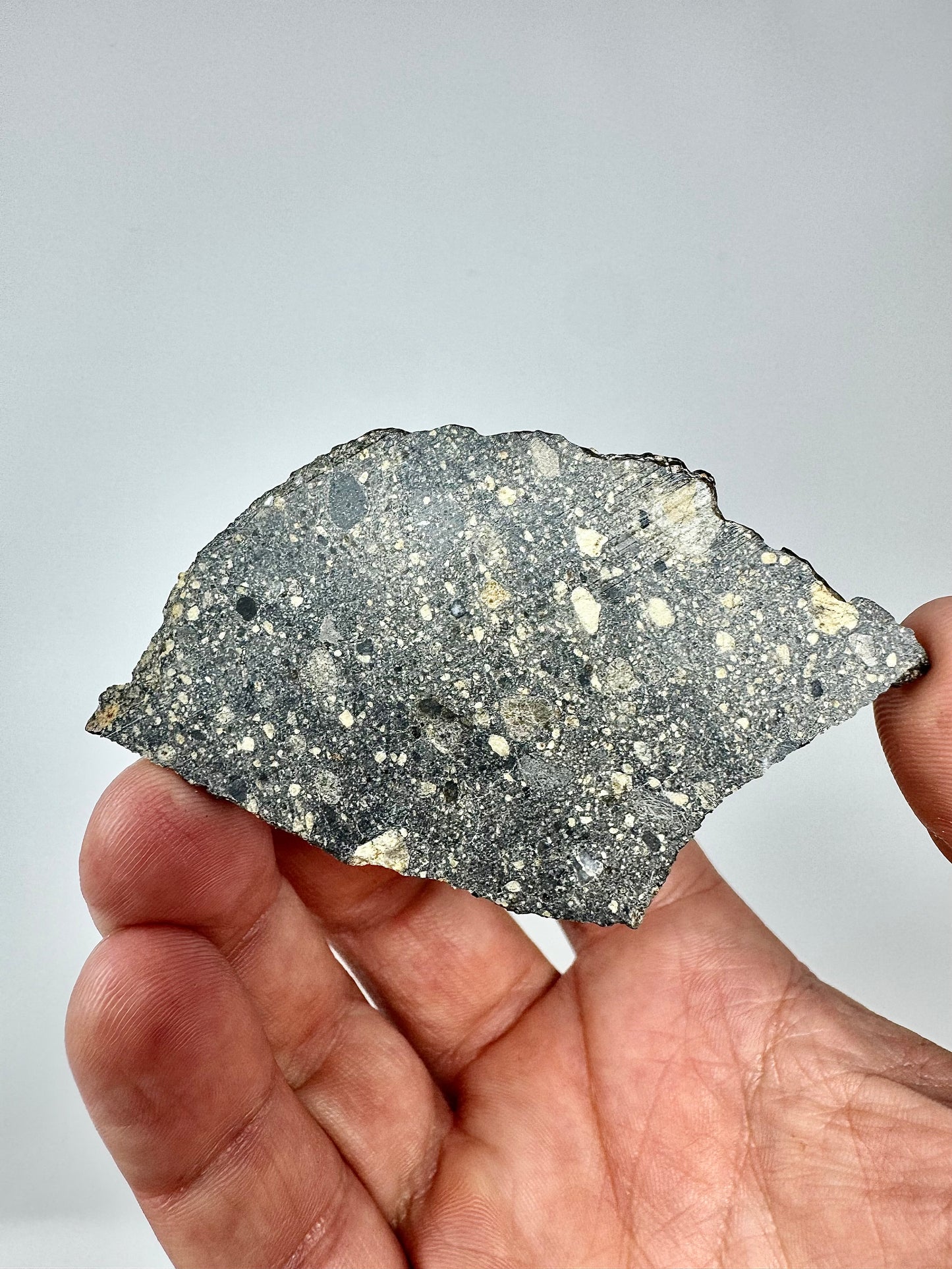 15.0g Stunning Diogenite Meteorite Under Classification - Beautiful Matrix! Parent Body: Asteroid Vesta