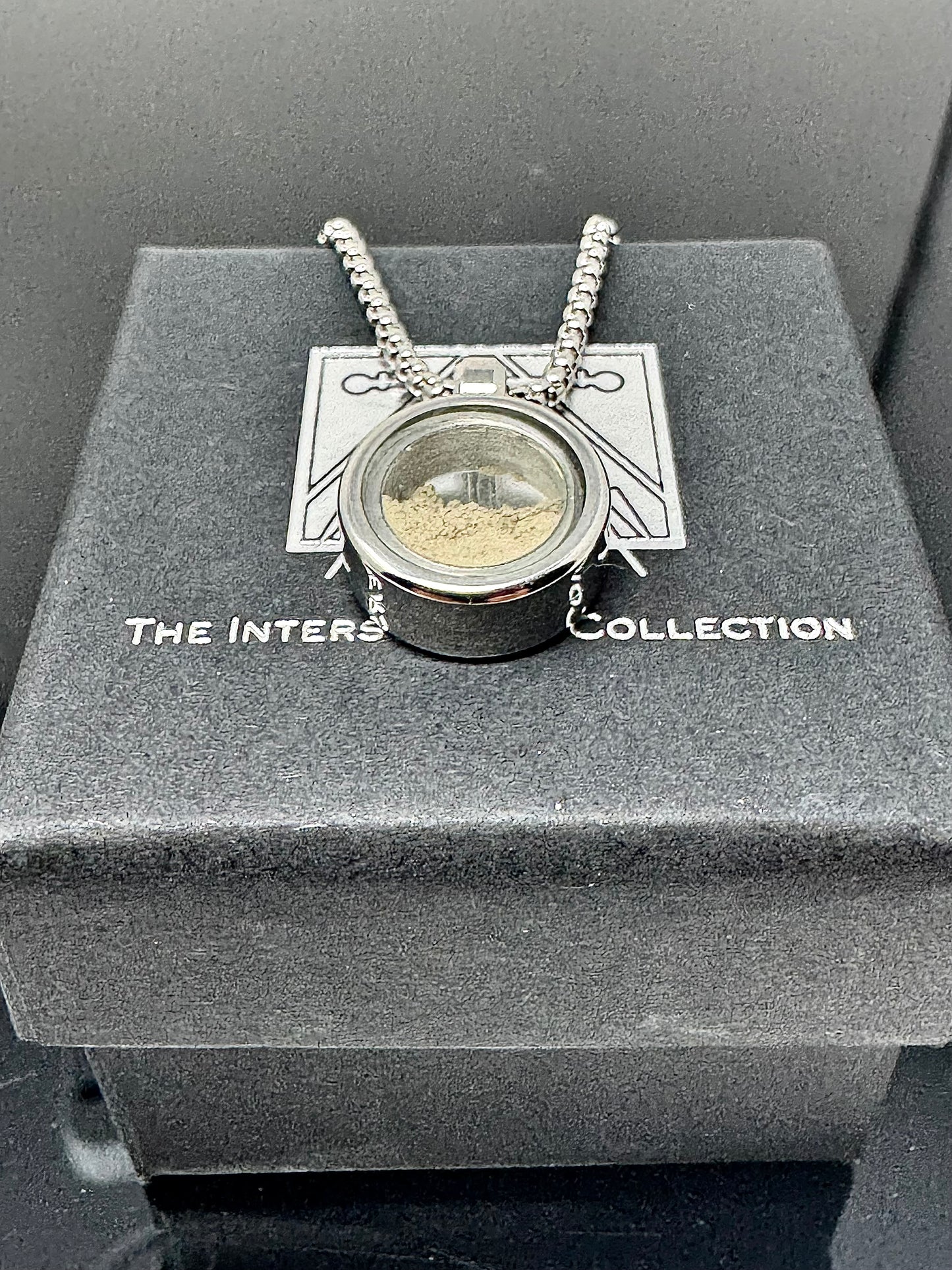 Certified Genuine Lunar Moon Meteorite Dust Necklace - Stainless Steel - Jewelry Box Included