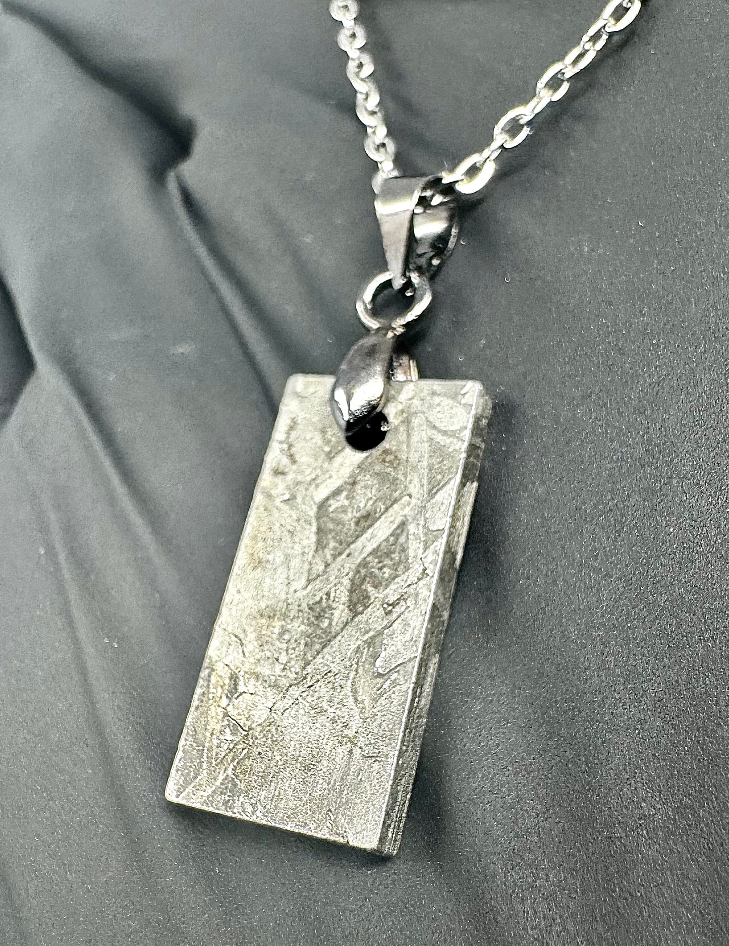 Iron Aletai Meteorite Pendant With Stainless Steel Chain - From The Core Of An Asteroid!