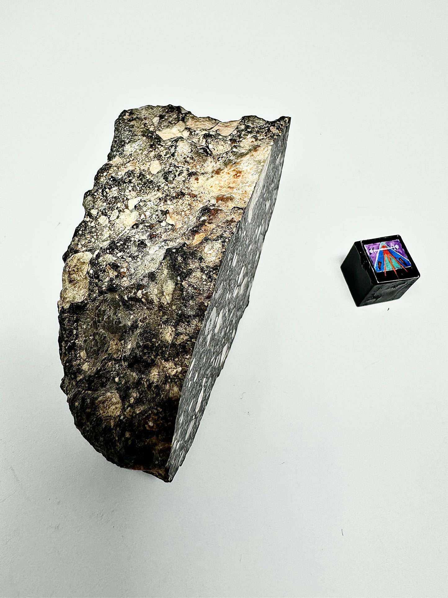 Massive Chunk of the Moon - NWA 14685 Lunar Fragmental Breccia End Cut - Polished - 80.9g