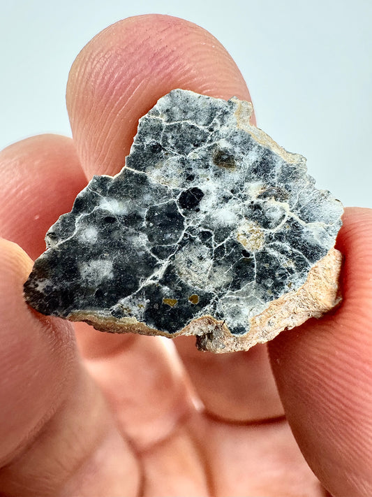 1.8g Bechar 003 Lunar Feldspathic Breccia with metal inclusions from impact in space! Polished