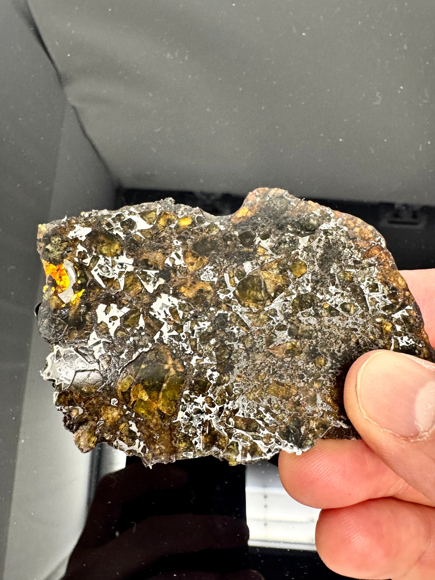 40.0g Admire Pallasite Meteorite - From The Mantle/Core Of An Asteroid - Grade C+ Translucency