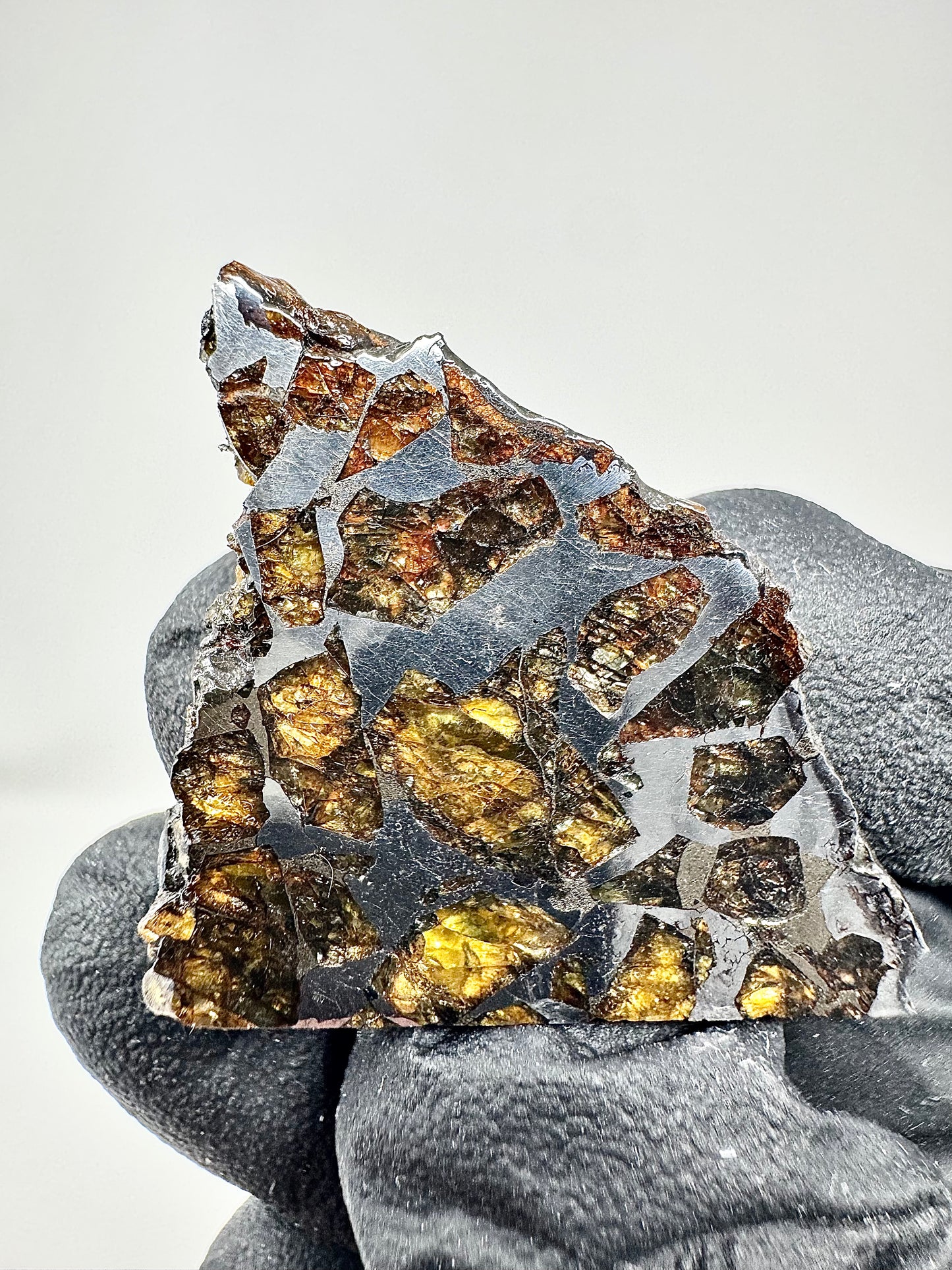 Beautifully Translucent Brahin Pallasite Meteorite - From The Mantle/Core Of An Asteroid - 7.4g