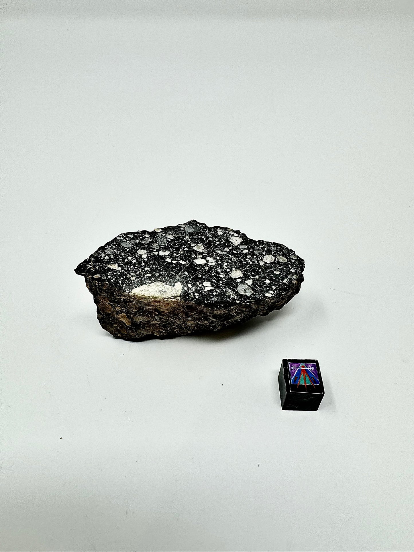 Massive Chunk of the Moon - NWA 14685 Lunar Fragmental Breccia End Cut - Polished - 80.9g