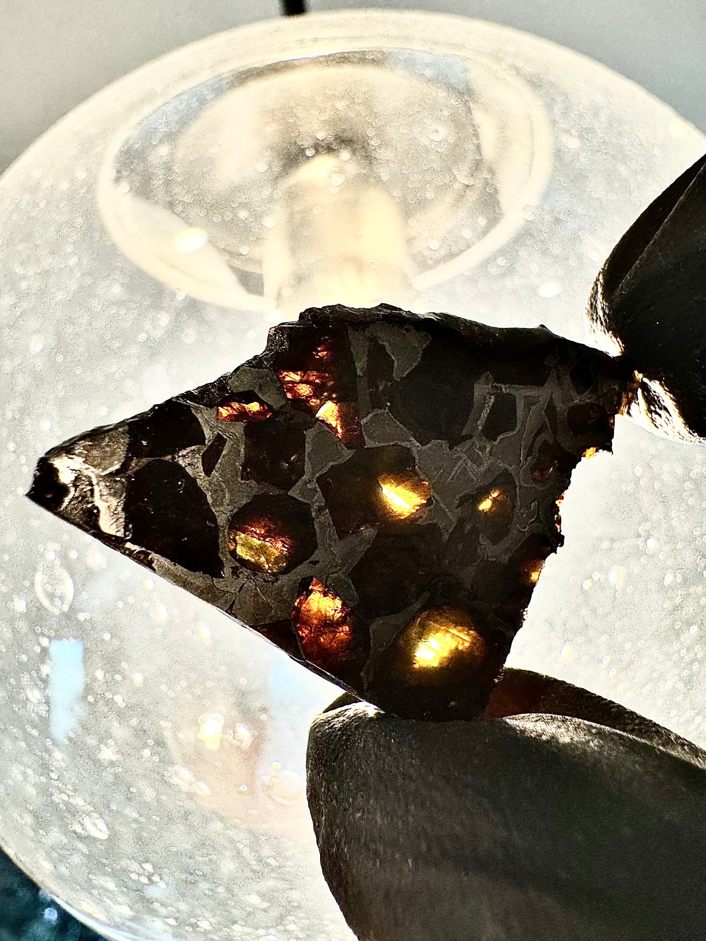 Beautifully Translucent Brahin Pallasite Meteorite - From The Mantle/Core Of An Asteroid - 7.4g