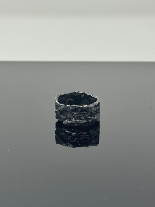 The Surface of the Moon Collection: Handmade Silver Ring w/ Authentic Lunar Dust Mixed In - One of a Kind! Unisex, Size 10.5