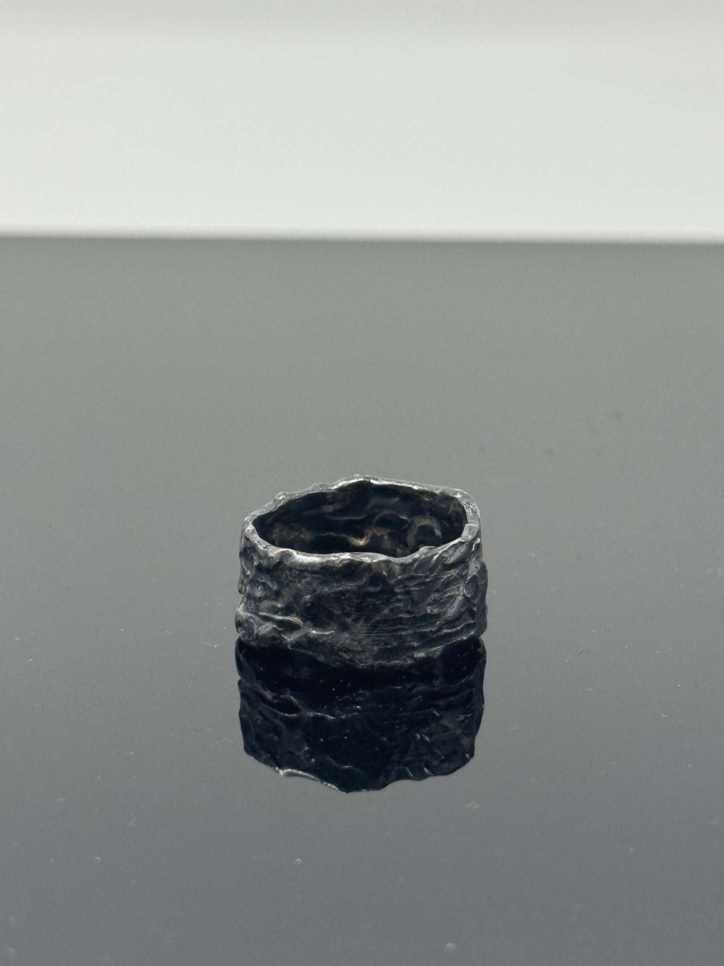 The Surface of the Moon Collection: Handmade Silver Ring w/ Authentic Lunar Dust Mixed In - One of a Kind! Unisex, Size 10.5