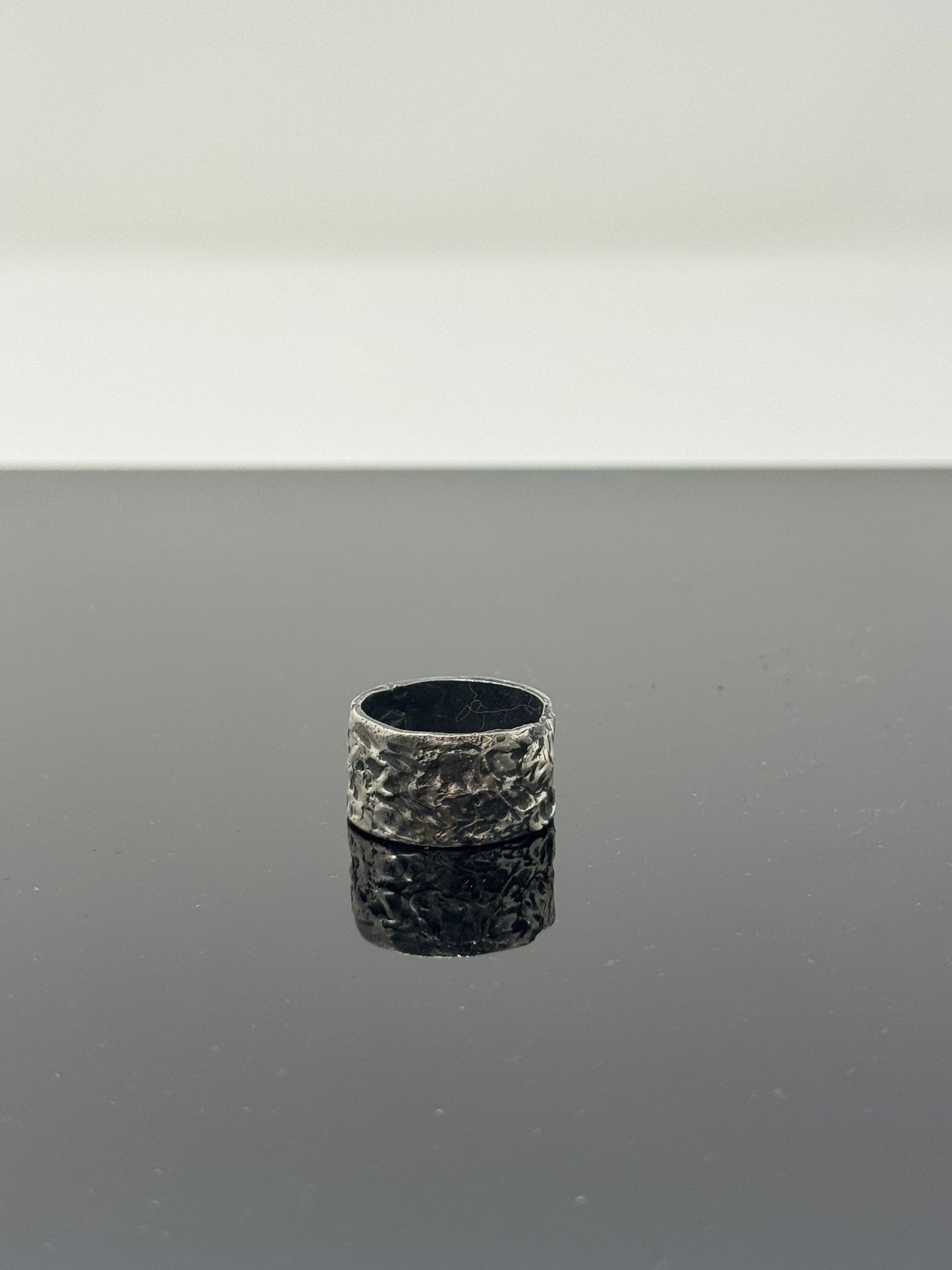 The Surface of the Moon Collection: Handmade Silver Ring w/ Authentic Lunar Dust Mixed In - One of a Kind! Unisex, Size 9.5