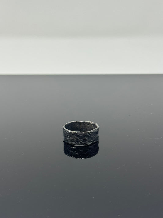 The Surface of the Moon Collection: Handmade Silver Ring w/ Authentic Lunar Dust Mixed In - One of a Kind! Unisex, Size 11