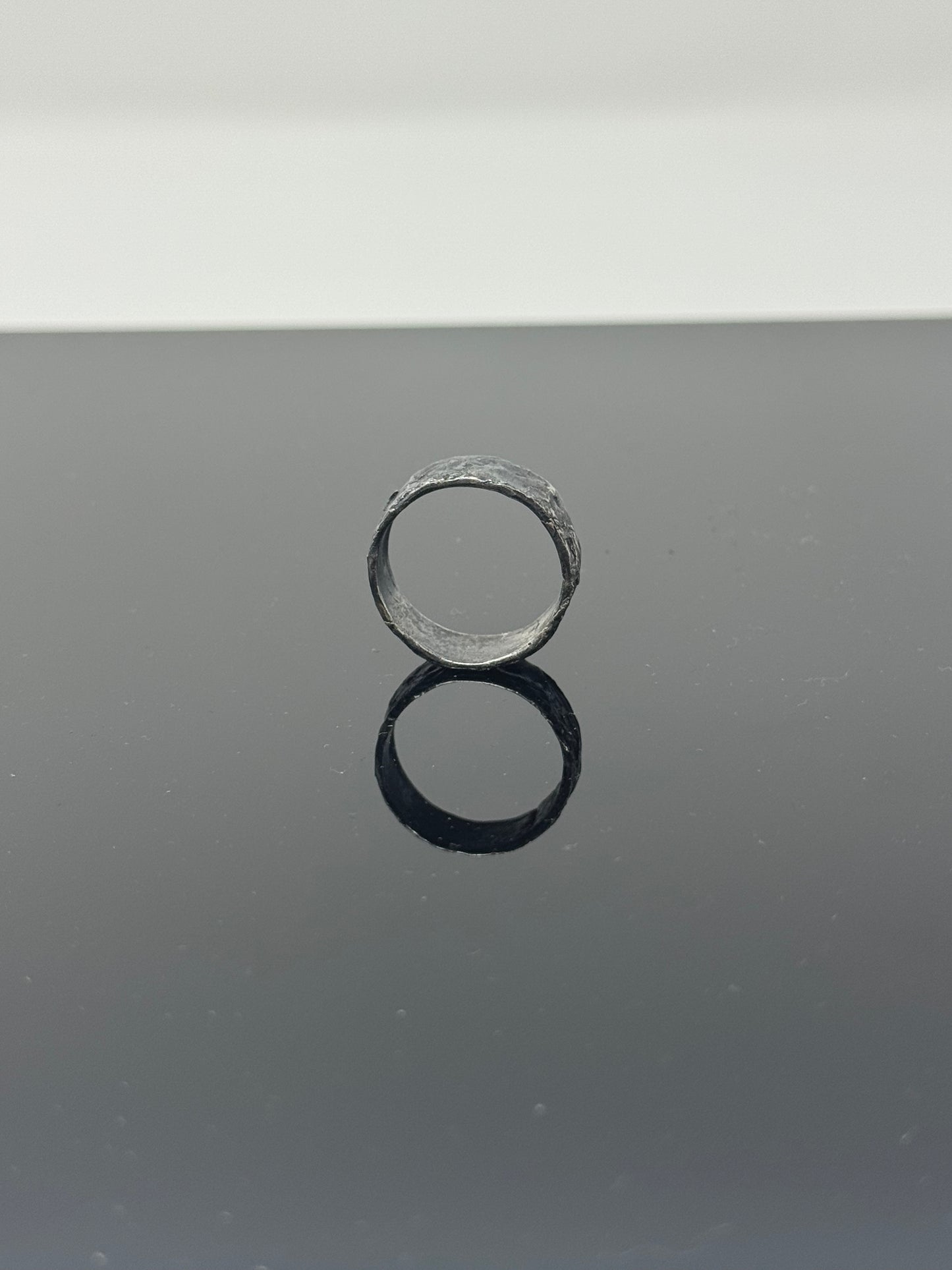 The Surface of the Moon Collection: Handmade Silver Ring w/ Authentic Lunar Dust Mixed In - One of a Kind! Unisex, Size 11