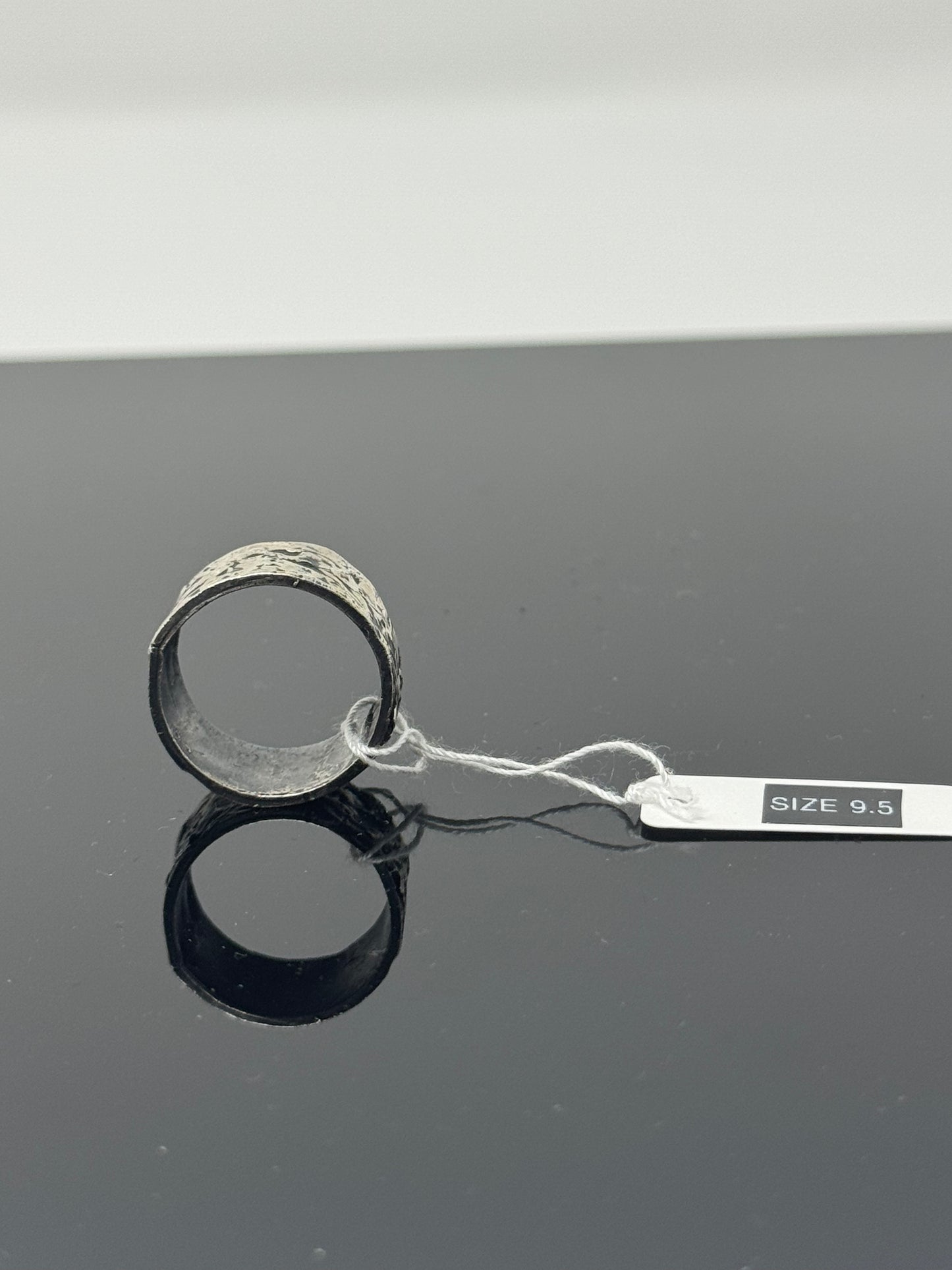 The Surface of the Moon Collection: Handmade Silver Ring w/ Authentic Lunar Dust Mixed In - One of a Kind! Unisex, Size 9.5