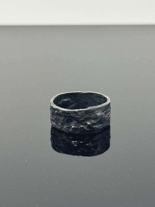 The Surface of the Moon Collection: Handmade Silver Ring w/ Authentic Lunar Dust Mixed In - One of a Kind! Unisex, Size 11