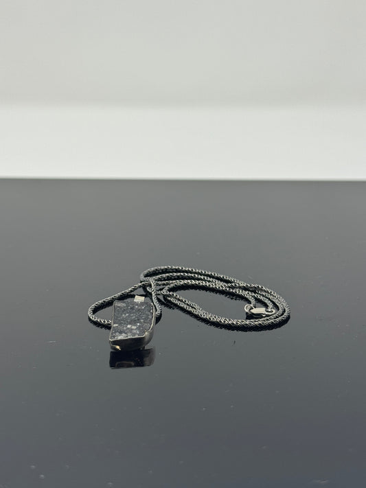 The Surface of the Moon Collection: 
Genuine NWA 17679 Lunar Meteorite Silver Necklace - Handmade - One of a Kind