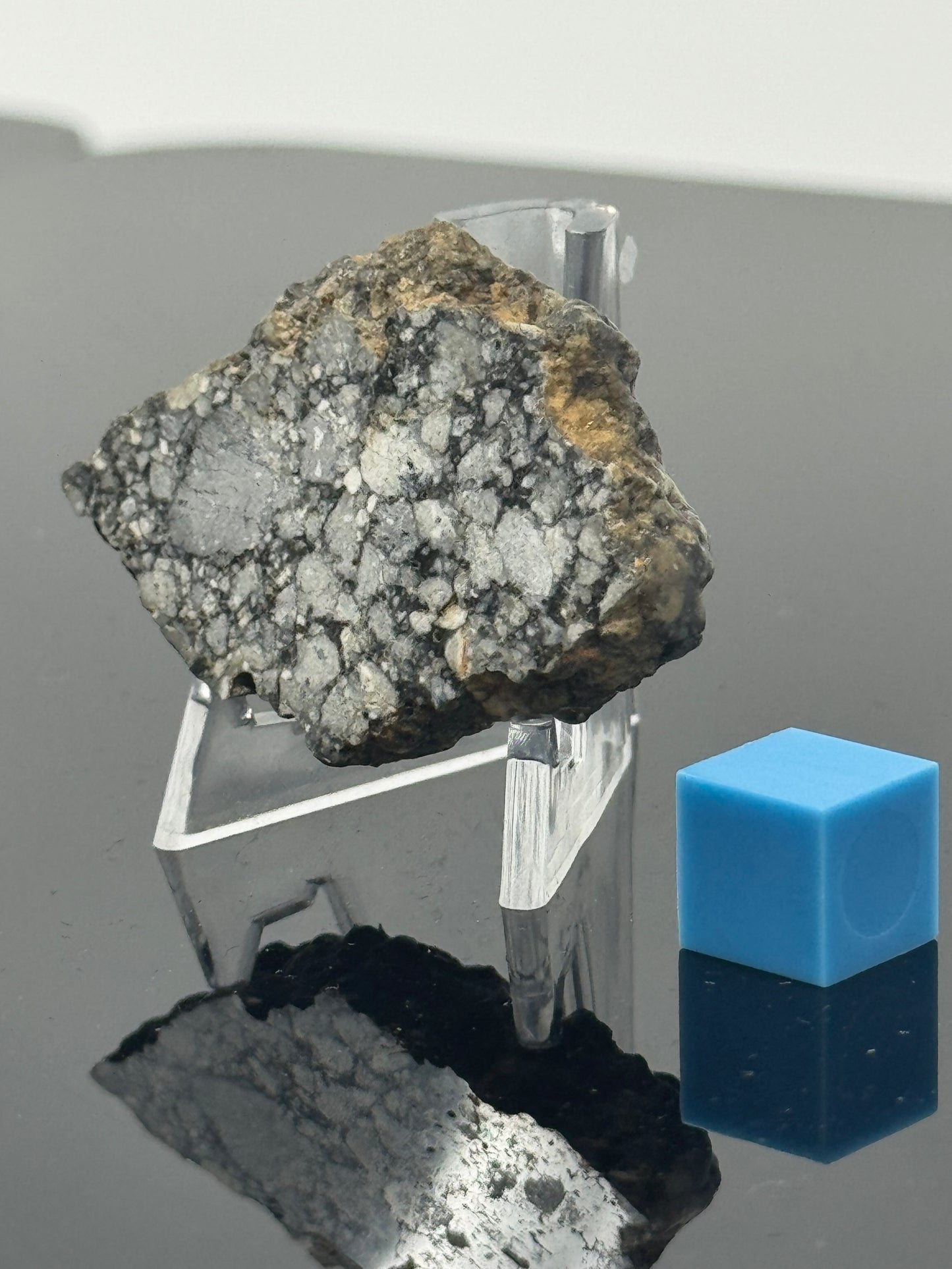 16.7g Gadamis 005 Lunar Meteorite END CUT - Rare Ferroan Anorthosite, Cataclastic - Polished - “The Apollo Lunar”