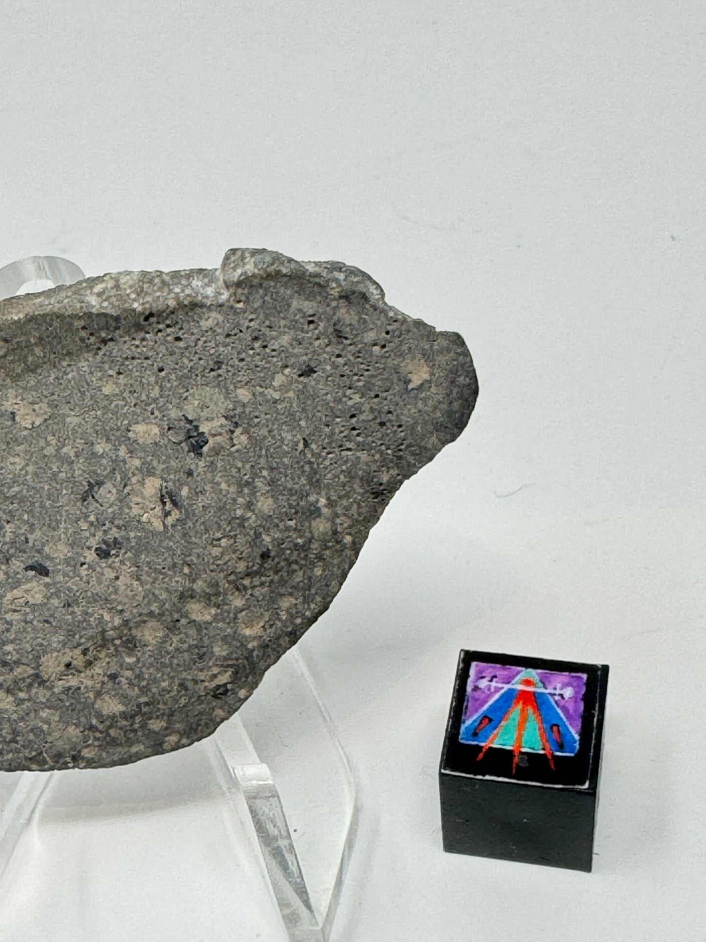 10.0g Jikharra 001 Eucrite Meteorite - Full Slice with Vesicle Bubbles - From The Asteroid Belt!